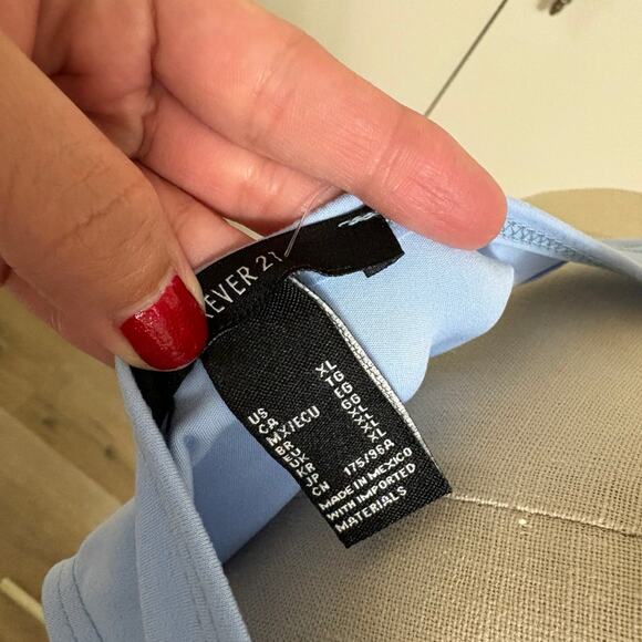 NWT Forever 21 Women's Blue Contour Sculpt Raceback Tank Bodysuit XL - Picture 4 of 6